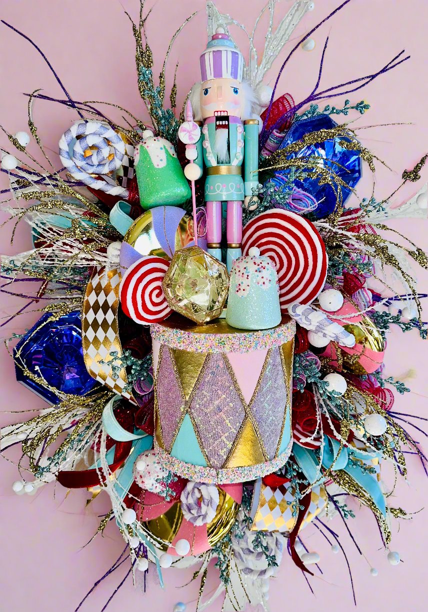 Candyland Nutcracker Front Door Swag