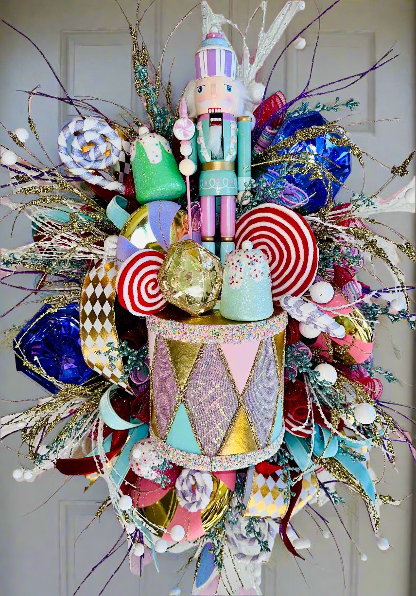 Candyland Nutcracker Front Door Swag